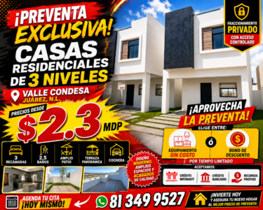 SECTOR 1- PREVENTA DE CASAS PREMIER DE 3 NIVELES