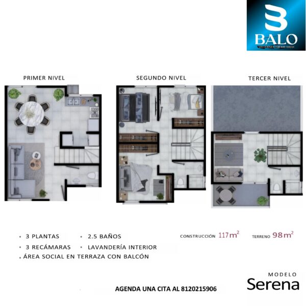 Casa de 3 niveles - VALLE CONDESA JUAREZ NL