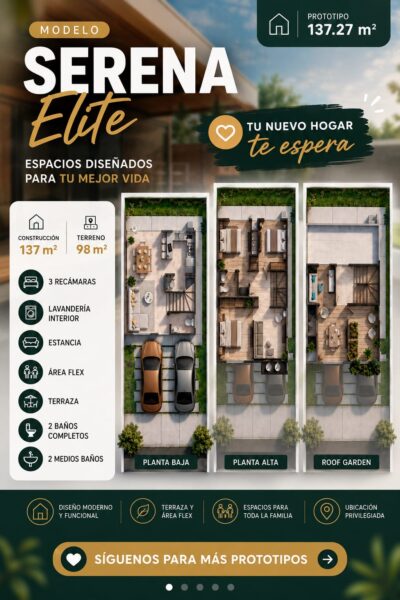 PREVENTA DE CASA RESIDENCIAL de 3 niveles