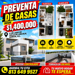 CASAS EN PREVENTA DESDE $1,400,000